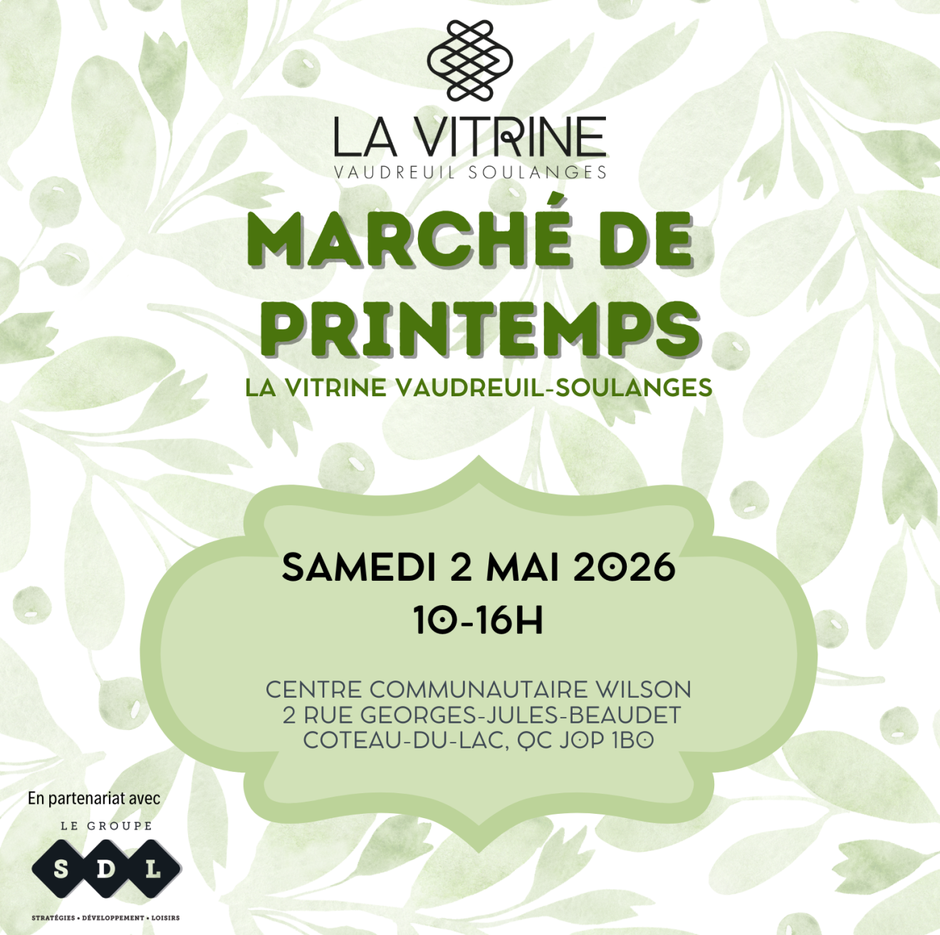 Marché de printemps Vaudreuil-Soulanges à Coteau-du-Lac | 2 mai 2026