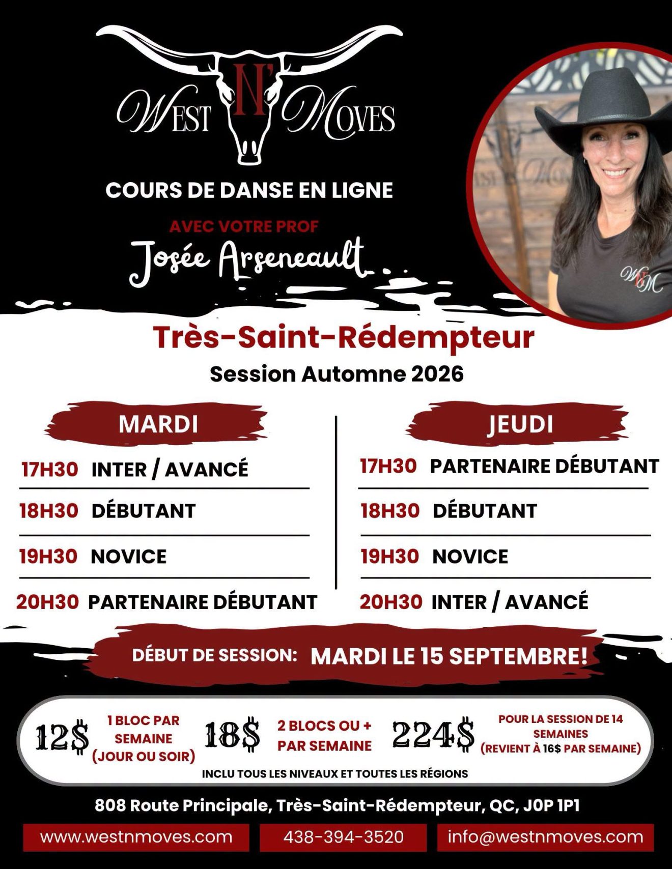 West N’ Moves | Cours de danse country en ligne – Session automne 2026
