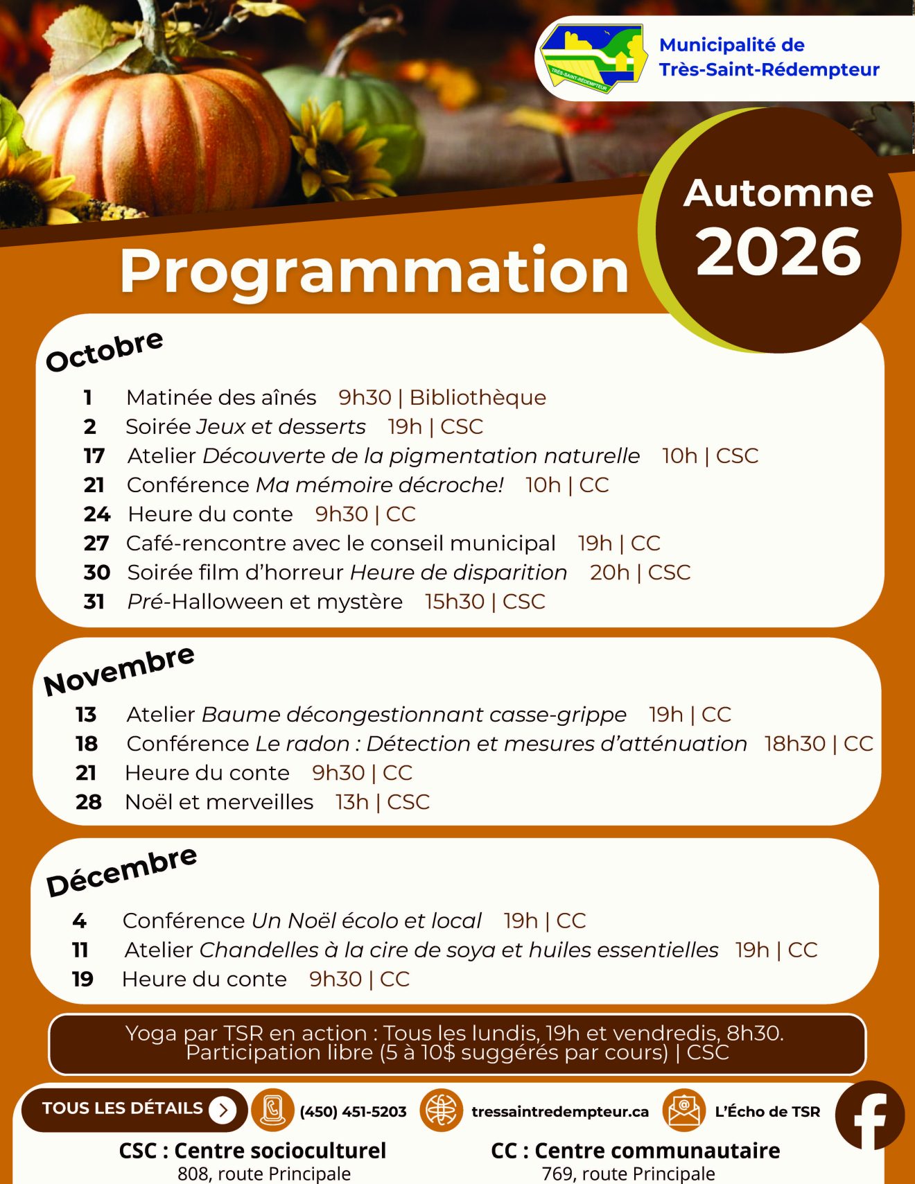Programmation de l'automne 2026